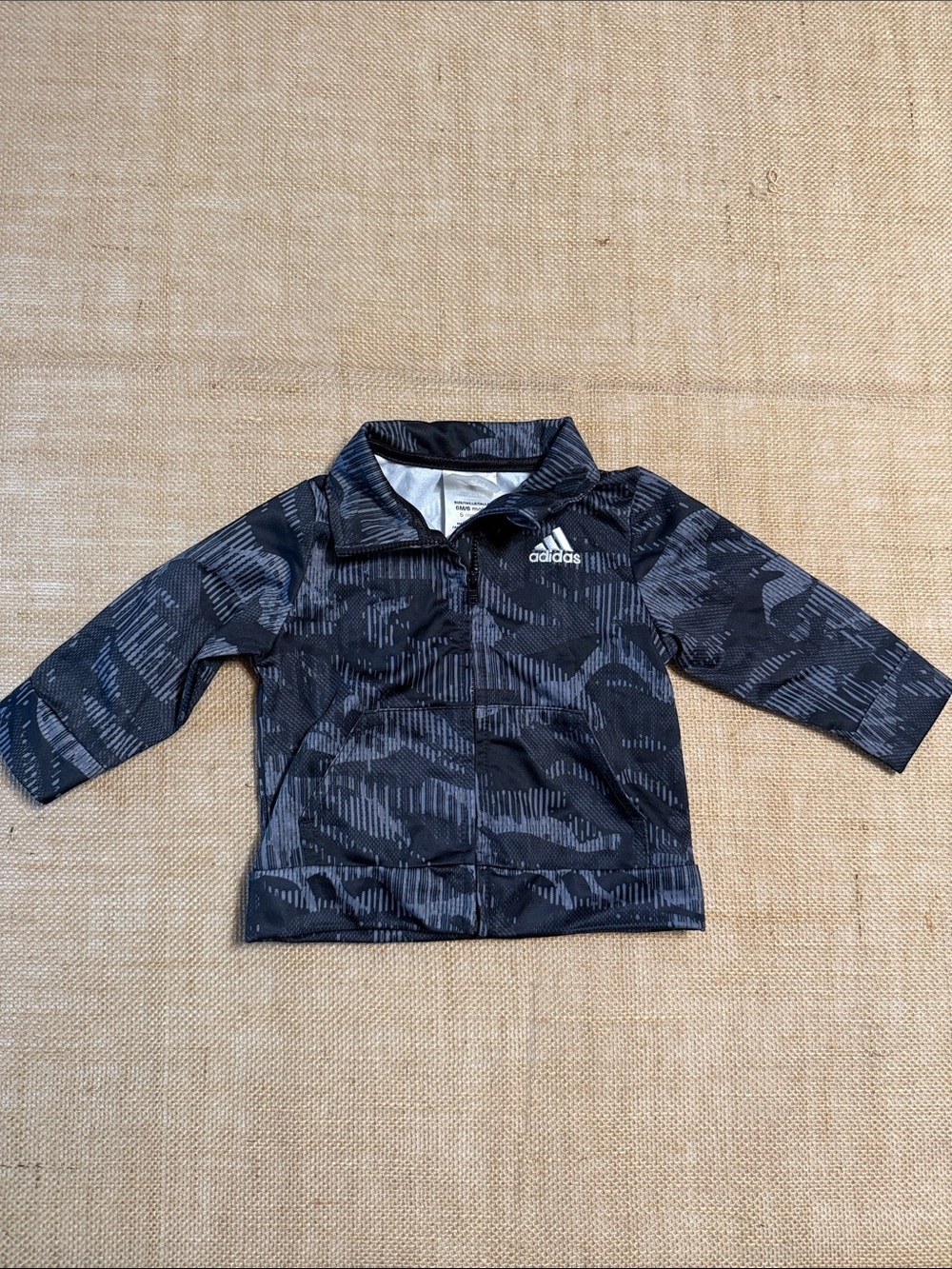 adidas Kids Black & Gray Patterned Jacket